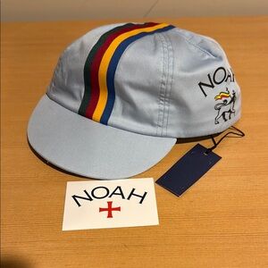 Noah Light Blue Cycling style Cap with Rainbow Stripe